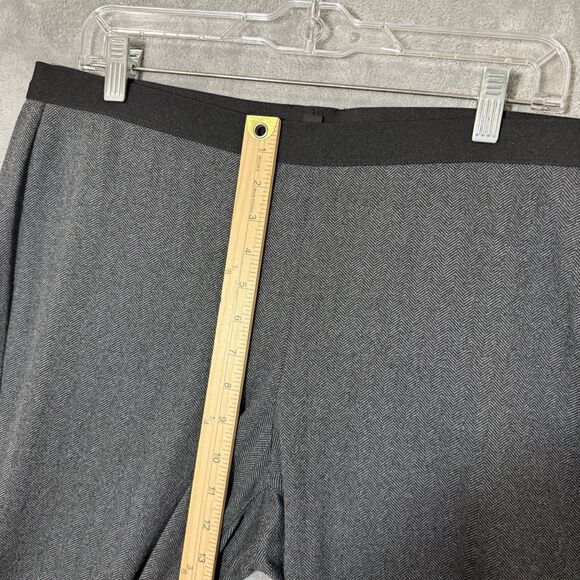 Eileen Fisher Pull On Pants Women L Gray Herringbone Print Sustainable Stretch - Picture 4 of 7
